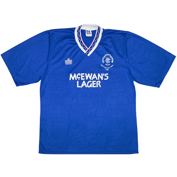 Thailande Maillot Football Rangers Domicile Retro 1992 Bleu